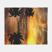 SUNSETS OZEAN SCENERY NATURE FLEECEDECKE (Vorderseite (Horizontal))