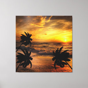 SUNSETS OZEAN SCENERY NATURE LEINWANDDRUCK