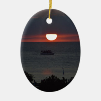 Sunsetting über Michigansee Keramik Ornament