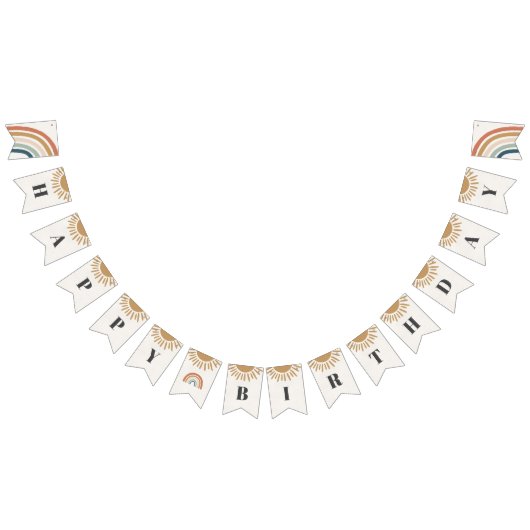 sunshic boho Party-Banner zum Geburtstag Wimpelkette (Alle)