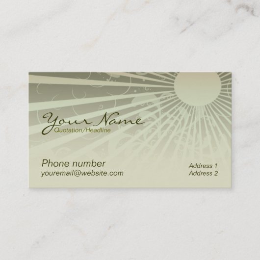 Sunshina Business Card Visitenkarte (Vorderseite)