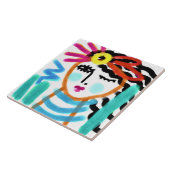 Sunshine Abstrakt Digital Portrait Keramik Tile Fliese (Seite)