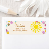 Sunshine Address Labels Summer Pink Gold Mint (Insitu)