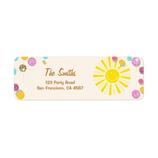 Sunshine Address Labels Summer Pink Gold Mint (Vorne)