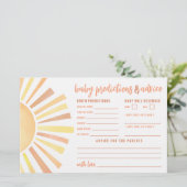 Sunshine Advice Predictions Card Sun Baby Shower (Stehend Vorderseite)
