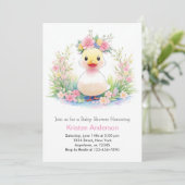 Sunshine and Ducklings Girl Baby Shower Einladung (Stehend Vorderseite)