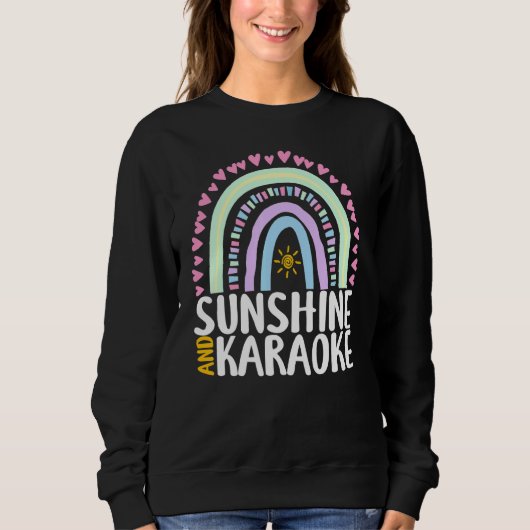Sunshine and Karaoke Niedlich Rainbow Graphics Wom Sweatshirt (Vorderseite)