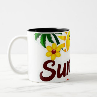 Sunshine and Palm Trees Cup Zweifarbige Tasse
