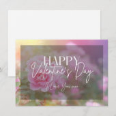 Sunshine and Pink Roses Happy Valentine's Day Card Einladung (Vorne/Hinten)