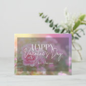 Sunshine and Pink Roses Happy Valentine's Day Card Einladung (Stehend Vorderseite)