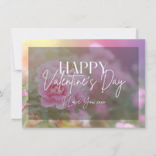 Sunshine and Pink Roses Happy Valentine's Day Card Einladung