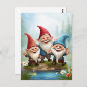 Sunshine and Rain Gnomes Postkarte (Vorne/Hinten)