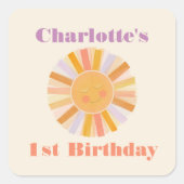 Sunshine Baby Art Quadratischer Aufkleber (Vorderseite)