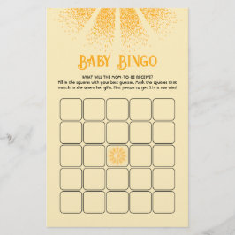 Sunshine Baby Dusche Bingo Spiel