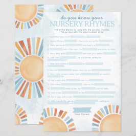 Sunshine Baby Dusche Kinderzimmer Rhyme Game