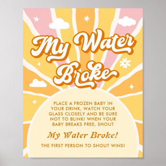 Sunshine Baby Dusche Mein Wasser Broke Spiel Poster (Vorne)