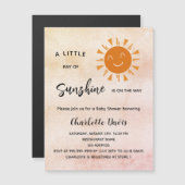 Sunshine Baby Dusche Rosa Mädchen Luxus Magneteinladung (Vorne/Hinten)
