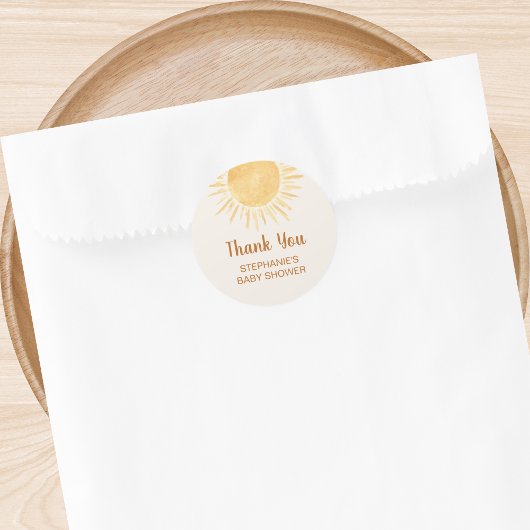 Sunshine Baby Dusche Vielen Dank Runder Aufkleber
