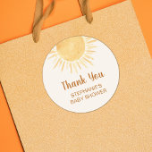 Sunshine Baby Dusche Vielen Dank Runder Aufkleber