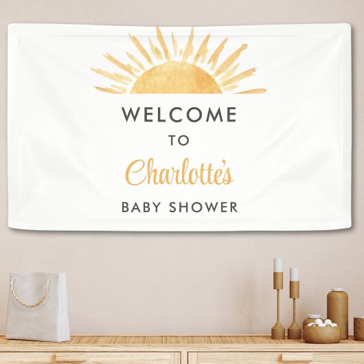 Sunshine Baby Dusche Willkommen Banner