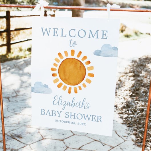 Sunshine Baby Dusche Willkommen Poster