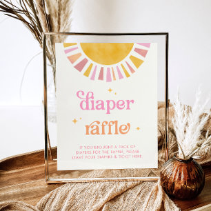 Sunshine Baby Dusche Windeln Raffle-Zeichen Poster