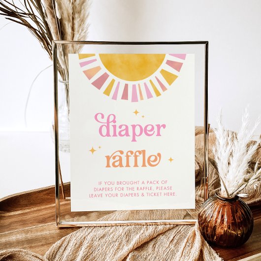 Sunshine Baby Dusche Windeln Raffle-Zeichen Poster