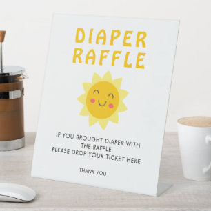 Sunshine Baby Dusche Windeln Raffle-Zeichen Sockelschild