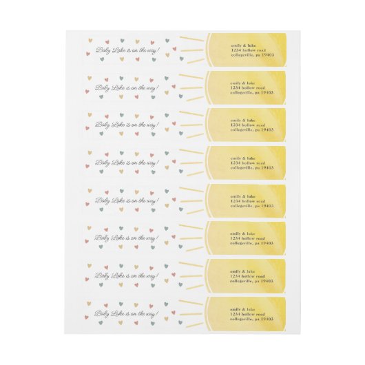 Sunshine Baby Duwer Gender Neutral Watercolor (Bogen)