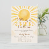 Sunshine Baby Duwer Gender neutrale Einladung (Stehend Vorderseite)