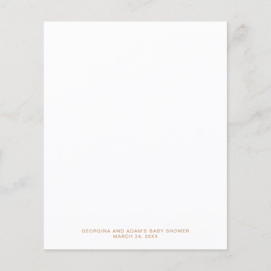 Sunshine Baby Predictions and Advice Shower Game (Rückseite)