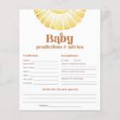 Sunshine Baby Predictions and Advice Shower Game (Vorderseite)