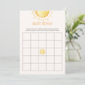 Sunshine Baby Shower Bingo Game Einladung (Stehend Vorderseite)