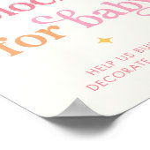 Sunshine Baby Shower Blocks for Baby Sign Poster (Ecke)