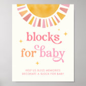 Sunshine Baby Shower Blocks for Baby Sign Poster (Vorne)