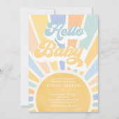 Sunshine Baby Shower Boho Blue Rainbow Sunshine Einladung (Vorderseite)