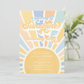 Sunshine Baby Shower Boho Mute Rainbow Sunshine Einladung (Stehend Vorderseite)