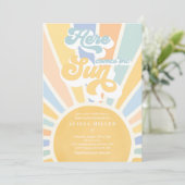 Sunshine Baby Shower Boho Mute Rainbow Sunshine Einladung (Stehend Vorderseite)