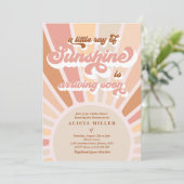 Sunshine Baby Shower Boho Mute Rainbow Sunshine Einladung (Stehend Vorderseite)