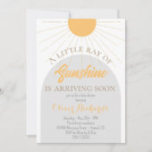 Sunshine Baby Shower Boho Retro Baby Dusche Einladung (Vorderseite)