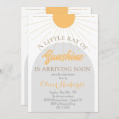 Sunshine Baby Shower Boho Retro Baby Dusche Einladung (Vorne/Hinten)