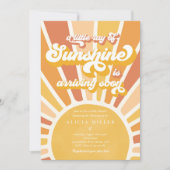 Sunshine Baby Shower Boho Retro Gelbe Sonnenschein Einladung (Vorderseite)