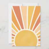Sunshine Baby Shower Boho Retro Gelbe Sonnenschein Einladung (Rückseite)
