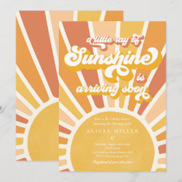 Sunshine Baby Shower Boho Retro Gelbe Sonnenschein Einladung