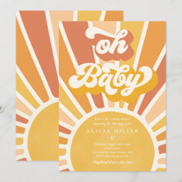 Sunshine Baby Shower Boho Retro Gelbe Sonnenschein Einladung
