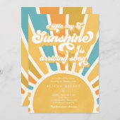 Sunshine Baby Shower Boho Retro Gelbe Sonnenschein Einladung (Vorne/Hinten)