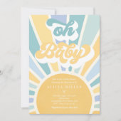 Sunshine Baby Shower Boho Retro Gelbe Sonnenschein Einladung (Vorderseite)