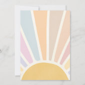 Sunshine Baby Shower Boho Retro Pink Sunshine Einladung (Rückseite)