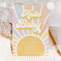 Sunshine Baby Shower Boho Retro Pink Sunshine