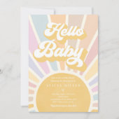 Sunshine Baby Shower Boho Retro Pink Sunshine Einladung (Vorderseite)